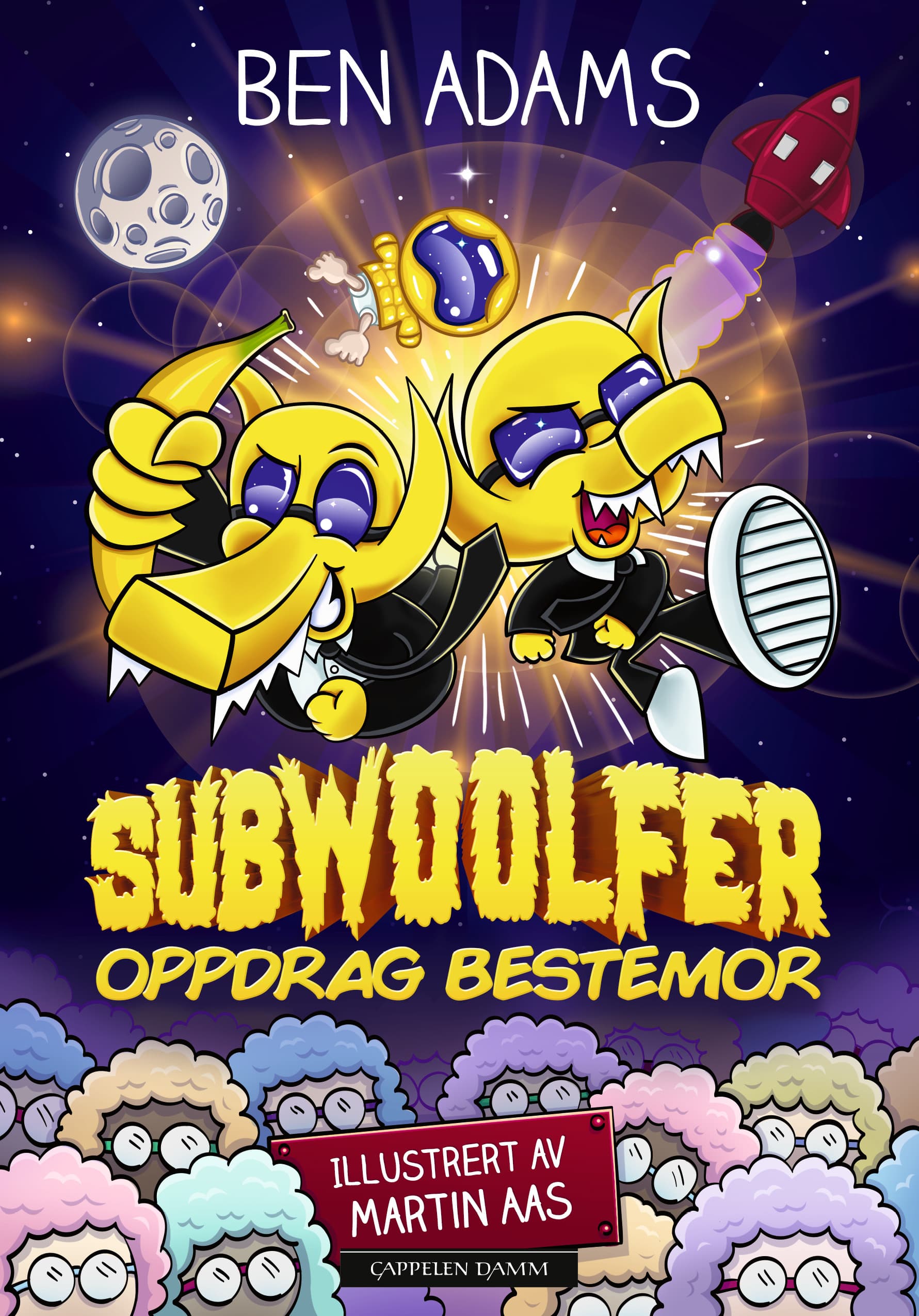 Omslag Subwoolfer: Oppdrag bestemor av Ben Adams og Martin Aas (ill.) (Ebok)