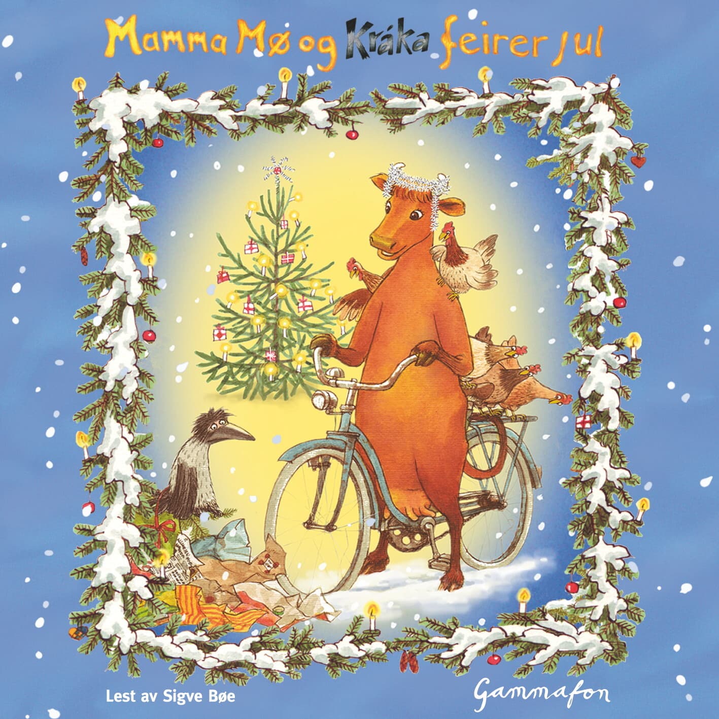 Omslag Mamma Mø og Kråka feirer jul av Jujja Wieslander (Lydbok)