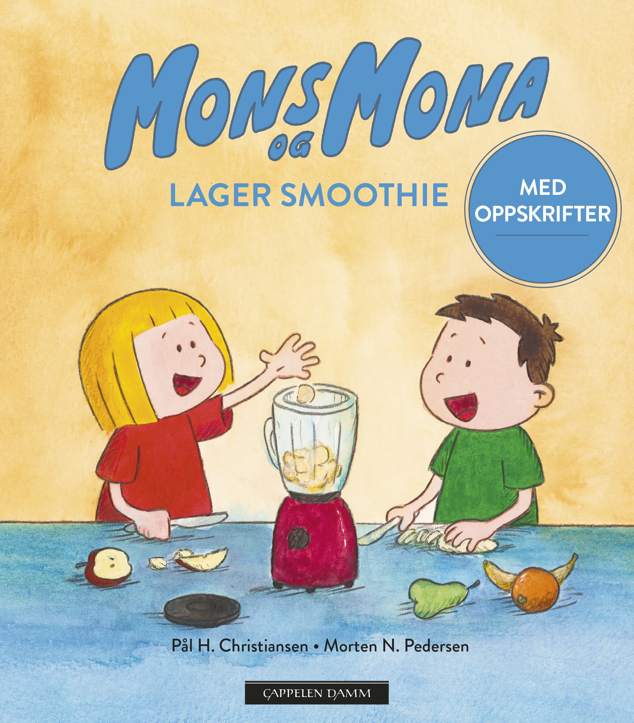 Omslag Mons og Mona lager smoothie - med oppskrifter av Pål H. Christiansen og Morten N. Pedersen (Innbundet)