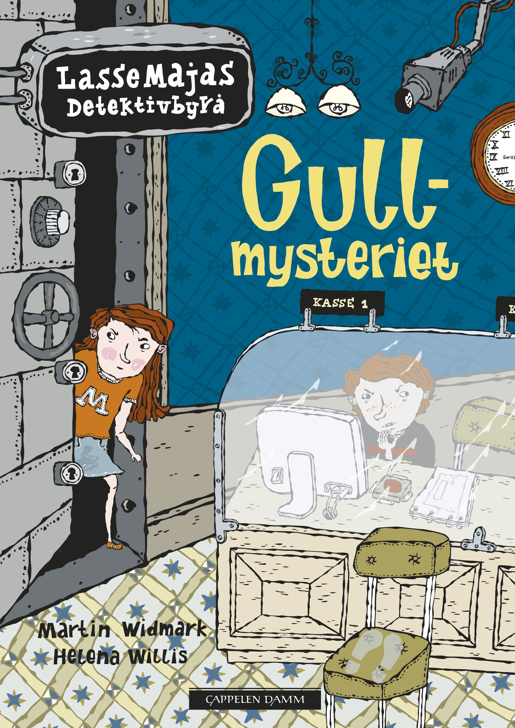 Omslag LasseMaja - Gullmysteriet av Martin Widmark (Innbundet)